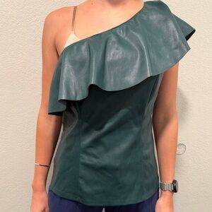 INC International Concepts Green One-Shoulder Blouse